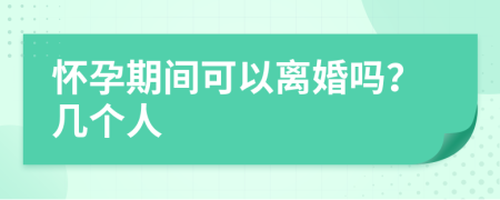 怀孕期间可以离婚吗？几个人