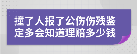 撞了人报了公伤伤残鉴定多会知道理赔多少钱