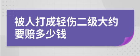 被人打成轻伤二级大约要赔多少钱