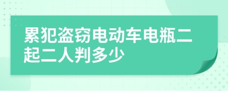 累犯盗窃电动车电瓶二起二人判多少