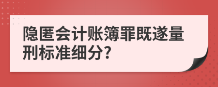 隐匿会计账簿罪既遂量刑标准细分?