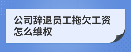 公司辞退员工拖欠工资怎么维权