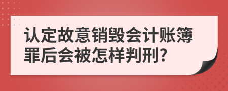 认定故意销毁会计账簿罪后会被怎样判刑?