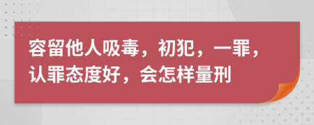 容留他人吸毒，初犯，一罪，认罪态度好，会怎样量刑