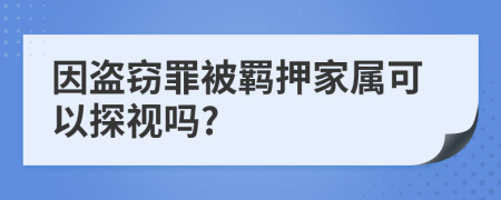 因盗窃罪被羁押家属可以探视吗?