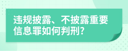 违规披露、不披露重要信息罪如何判刑?