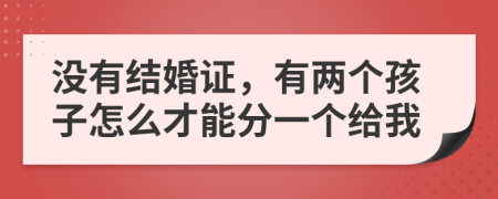 没有结婚证，有两个孩子怎么才能分一个给我