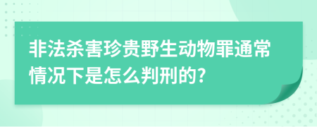 非法杀害珍贵野生动物罪通常情况下是怎么判刑的?