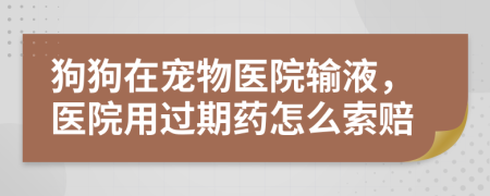 狗狗在宠物医院输液，医院用过期药怎么索赔