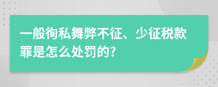 一般徇私舞弊不征、少征税款罪是怎么处罚的?