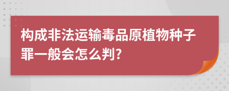 构成非法运输毒品原植物种子罪一般会怎么判?