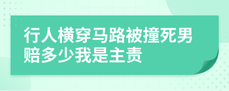 行人横穿马路被撞死男赔多少我是主责