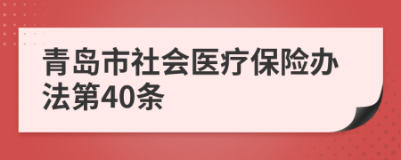 青岛市社会医疗保险办法第40条