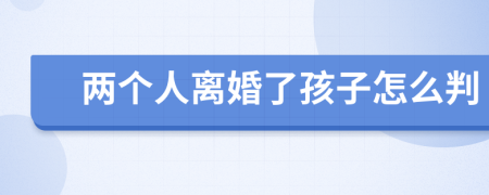 两个人离婚了孩子怎么判