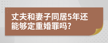 丈夫和妻子同居5年还能够定重婚罪吗?