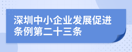 深圳中小企业发展促进条例第二十三条