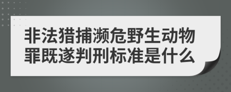 非法猎捕濒危野生动物罪既遂判刑标准是什么