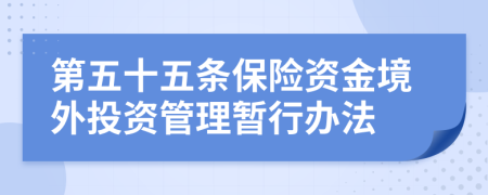 第五十五条保险资金境外投资管理暂行办法