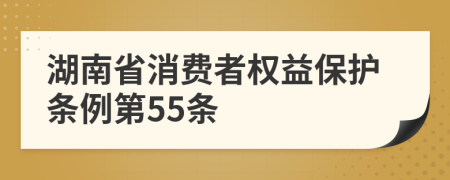 湖南省消费者权益保护条例第55条