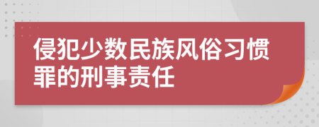 侵犯少数民族风俗习惯罪的刑事责任