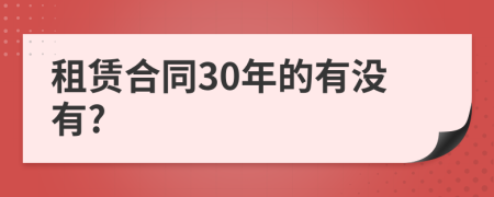 租赁合同30年的有没有?