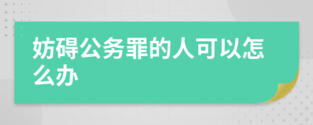 妨碍公务罪的人可以怎么办