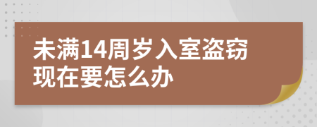 未满14周岁入室盗窃现在要怎么办