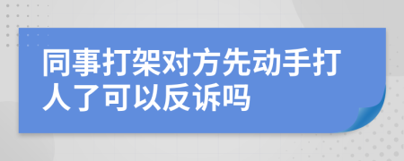 同事打架对方先动手打人了可以反诉吗