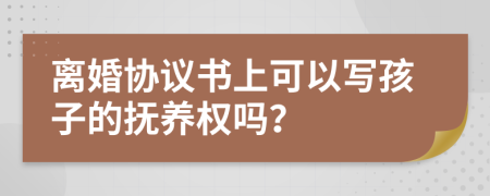 离婚协议书上可以写孩子的抚养权吗？