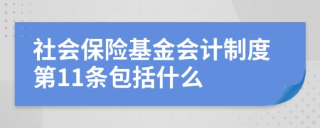 社会保险基金会计制度第11条包括什么