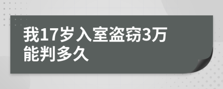 我17岁入室盗窃3万能判多久