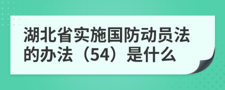 湖北省实施国防动员法的办法（54）是什么