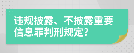 违规披露、不披露重要信息罪判刑规定?