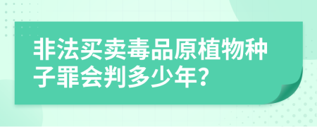 非法买卖毒品原植物种子罪会判多少年？