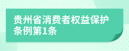 贵州省消费者权益保护条例第1条