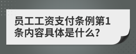 员工工资支付条例第1条内容具体是什么？