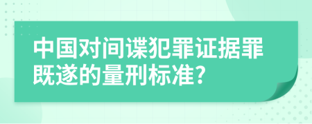 中国对间谍犯罪证据罪既遂的量刑标准?