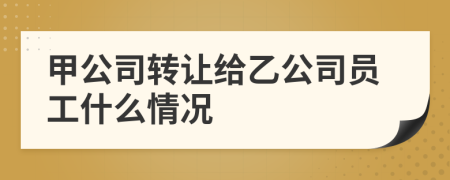 甲公司转让给乙公司员工什么情况