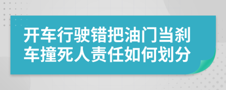 开车行驶错把油门当刹车撞死人责任如何划分