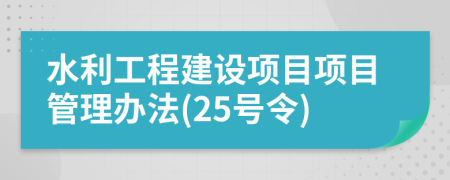 水利工程建设项目项目管理办法(25号令)