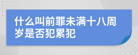 什么叫前罪未满十八周岁是否犯累犯