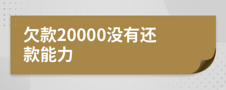 欠款20000没有还款能力