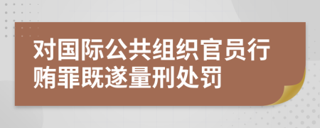 对国际公共组织官员行贿罪既遂量刑处罚