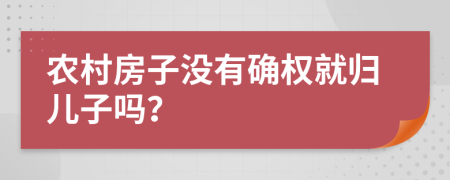 农村房子没有确权就归儿子吗？