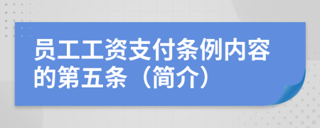 员工工资支付条例内容的第五条（简介）