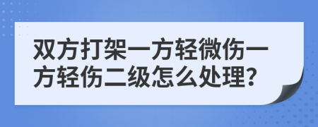 双方打架一方轻微伤一方轻伤二级怎么处理？