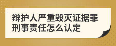 辩护人严重毁灭证据罪刑事责任怎么认定