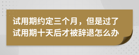 试用期约定三个月，但是过了试用期十天后才被辞退怎么办