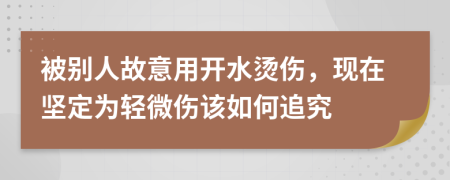 被别人故意用开水烫伤，现在坚定为轻微伤该如何追究