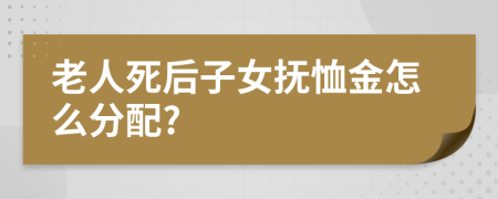 老人死后子女抚恤金怎么分配?